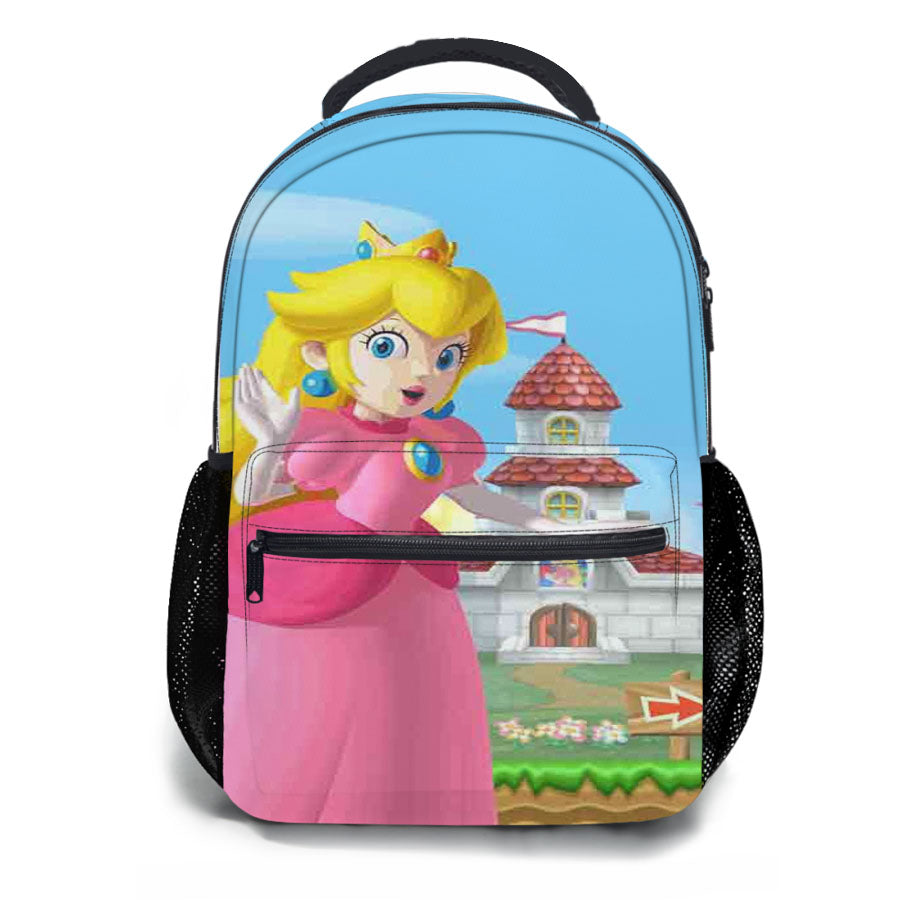 Mario And Princess Peach Left School Backpacks