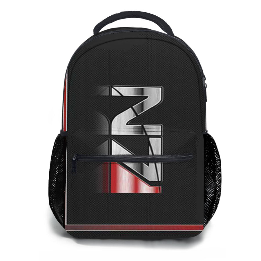 Mass Effect Logo Texture School Backpacks