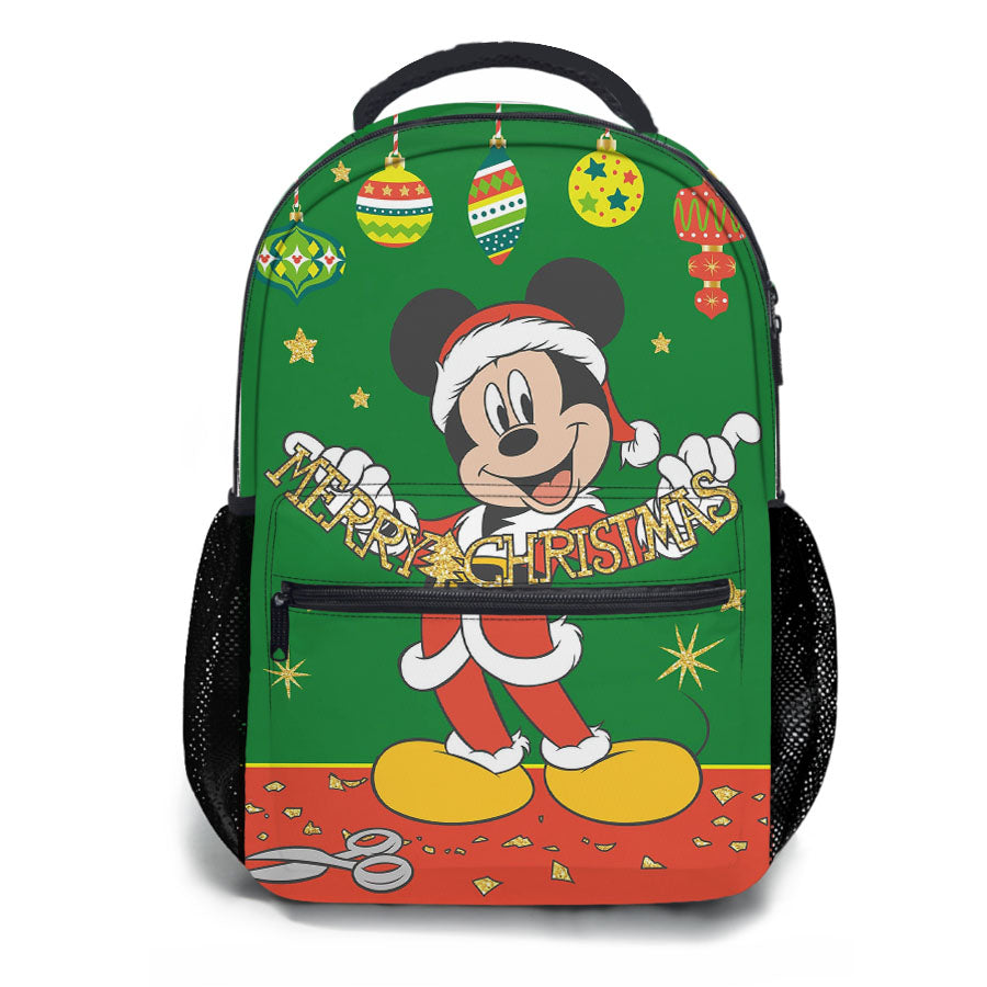 Merry Christmas Cutout Mickey School Backpacks