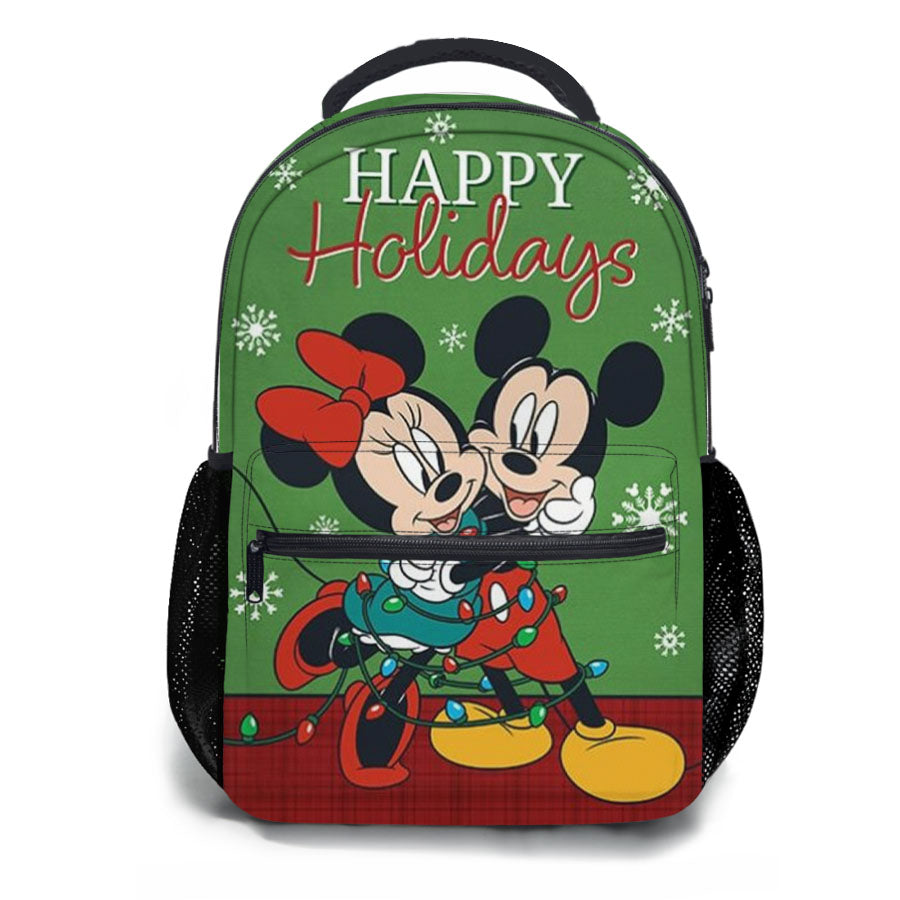 Mickey And Minnie Christmas Light Tangle School Backpacks