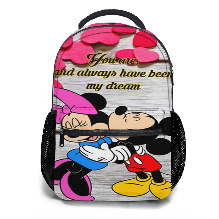 Mickey And Minnie Mouse Kissing School Backpacks