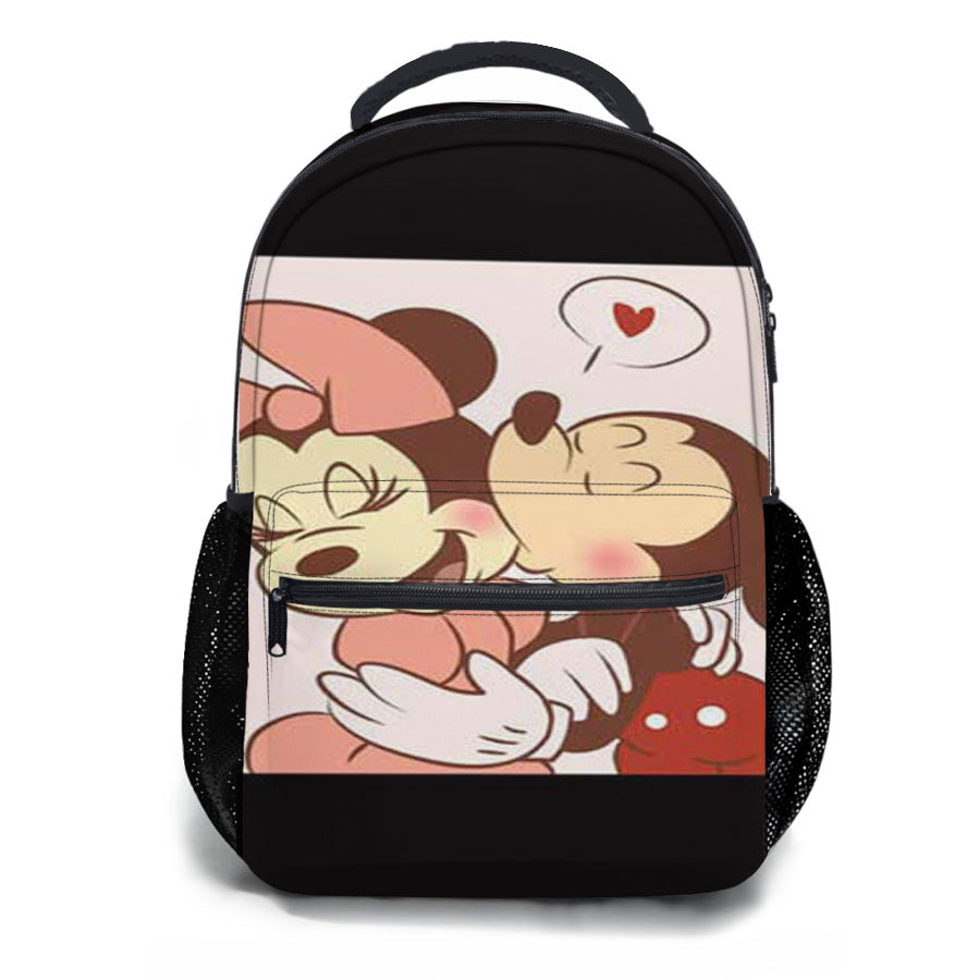 Mickey Minnie Cheek Kiss School Backpacks