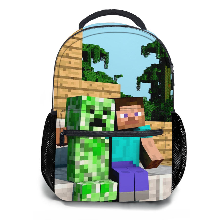 Minecraft Steve Creeper School Backpacks