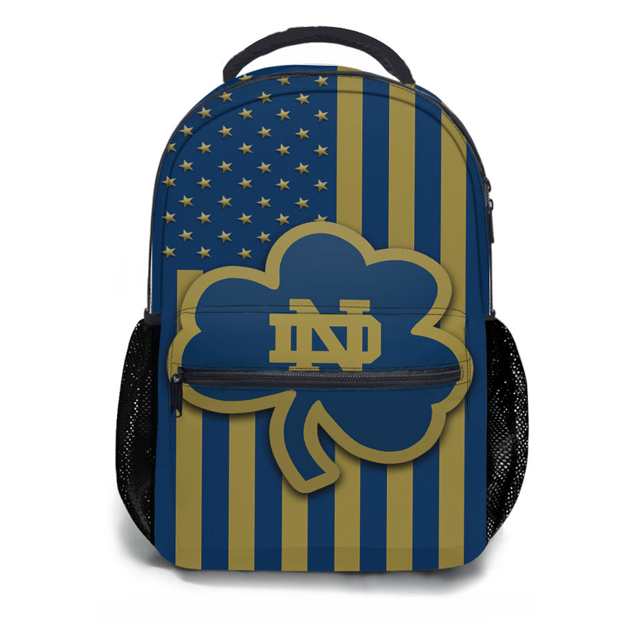 Notre Dame Fighting Irish Logo Flag School Backpacks