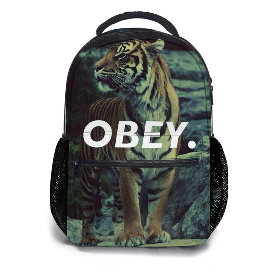 Obey Lion Stone School Backpacks