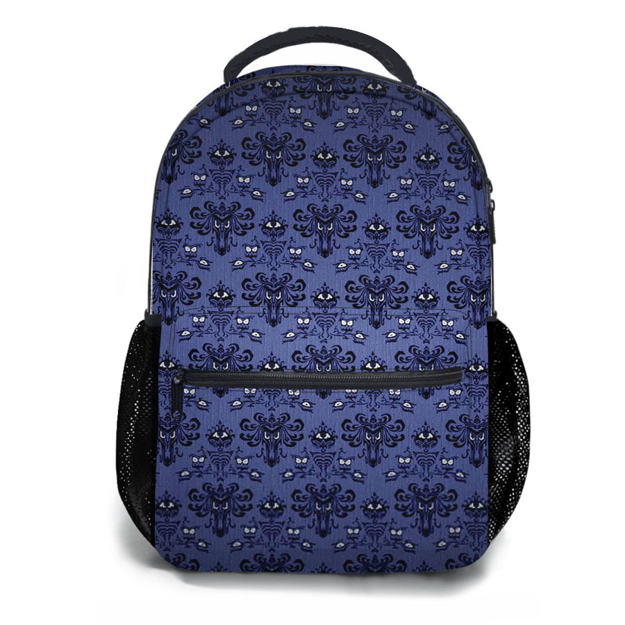 Pattern Wall Haunted Mansion School Backpacks
