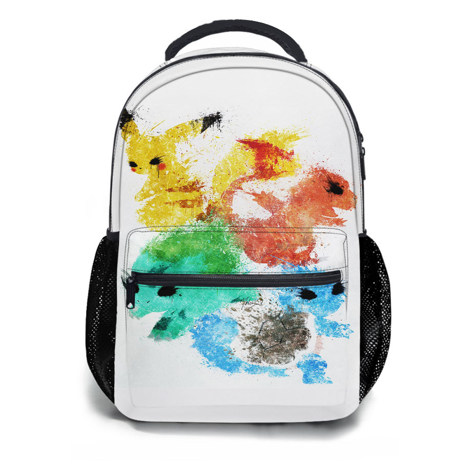 Pikachu Painting Pokemon School Backpacks