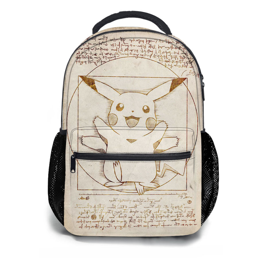 Pikachu Vitruvian School Backpacks