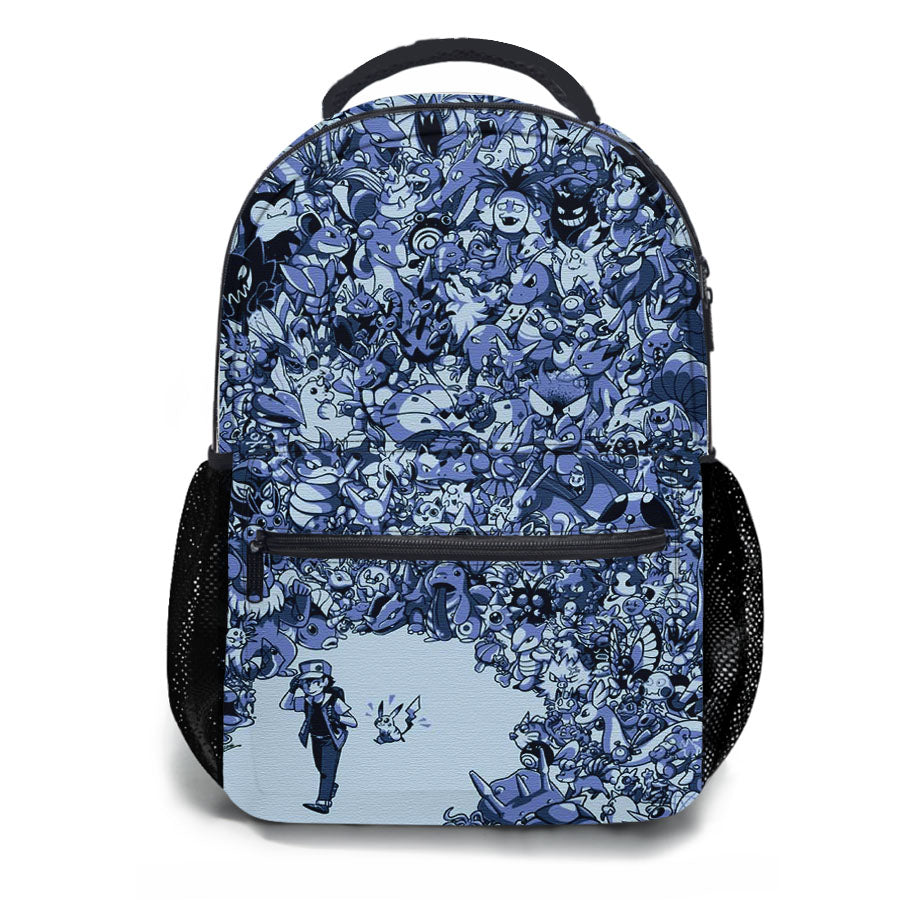 Pokemon Doodle All Character Art Canvas School Backpacks