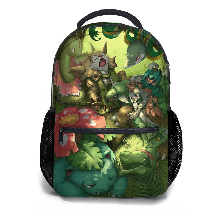 Pokemon Iniciales Tipo Planta Grass'S Starters School Backpacks