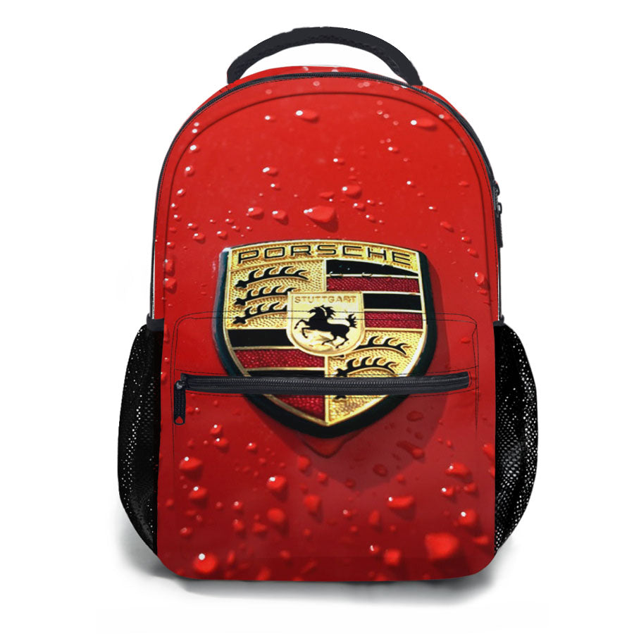 Porsche Logo Red School Backpacks