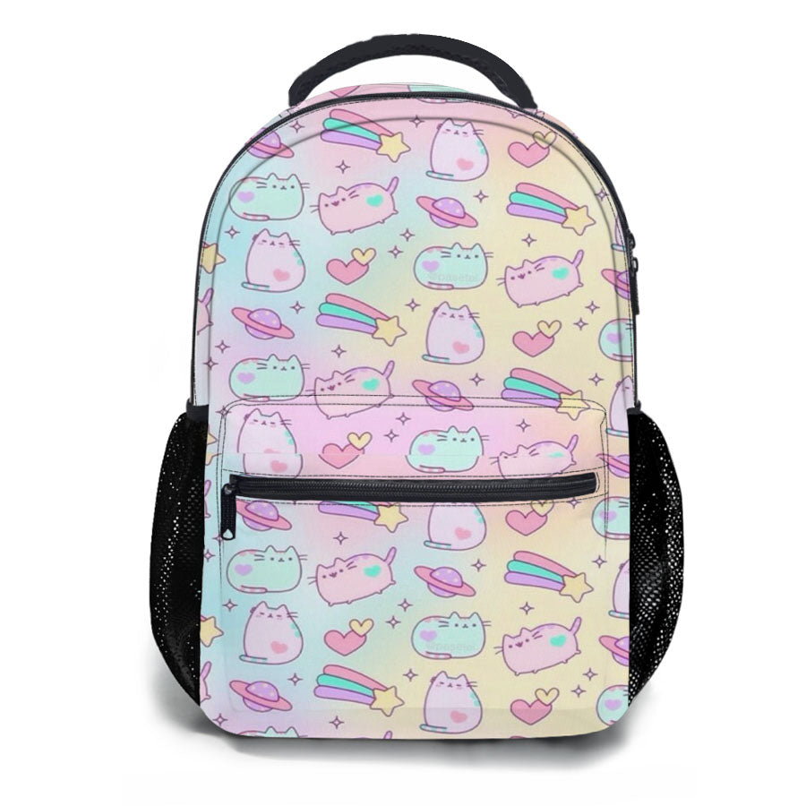 Pusheen Rainbow Pattern School Backpacks