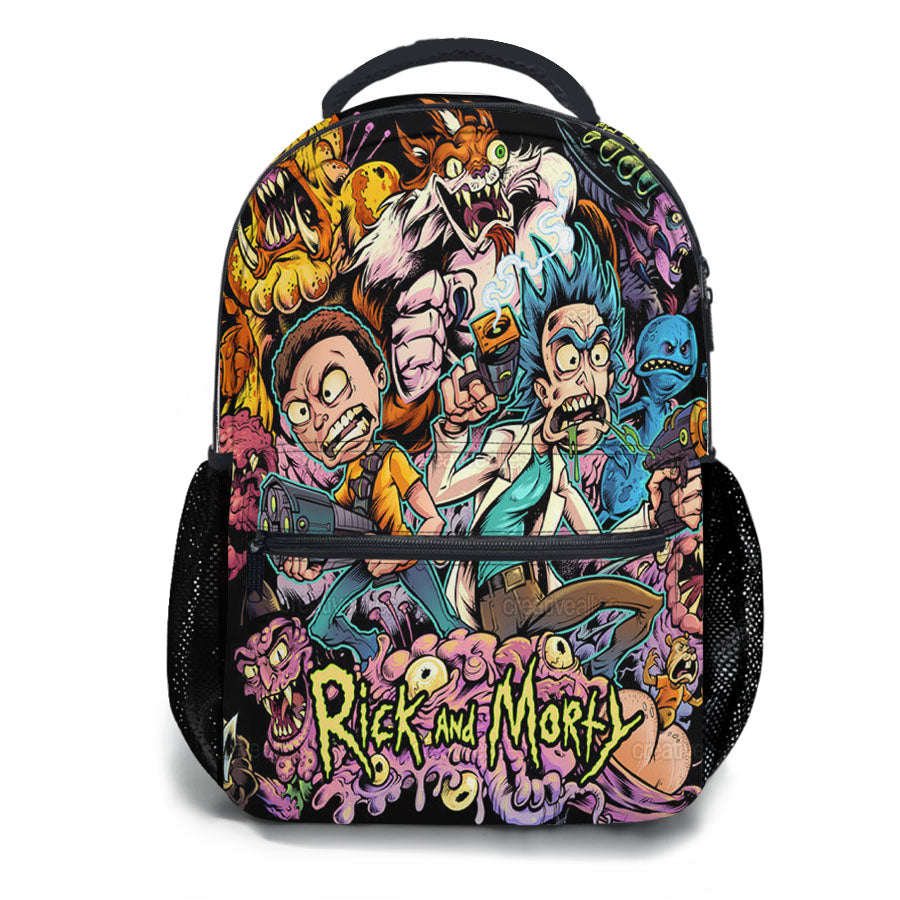 Rick And Morty Monster Hunter School Backpacks