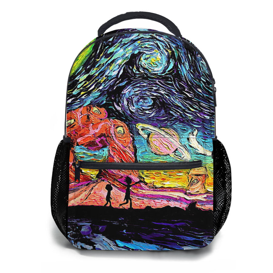 Rick And Morty Starry Night School Backpacks