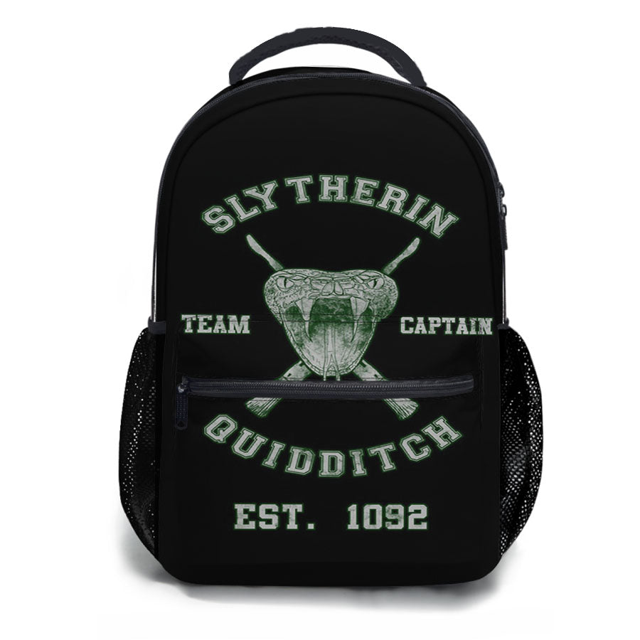 Slytherin Team Captain Quidditch School Backpacks