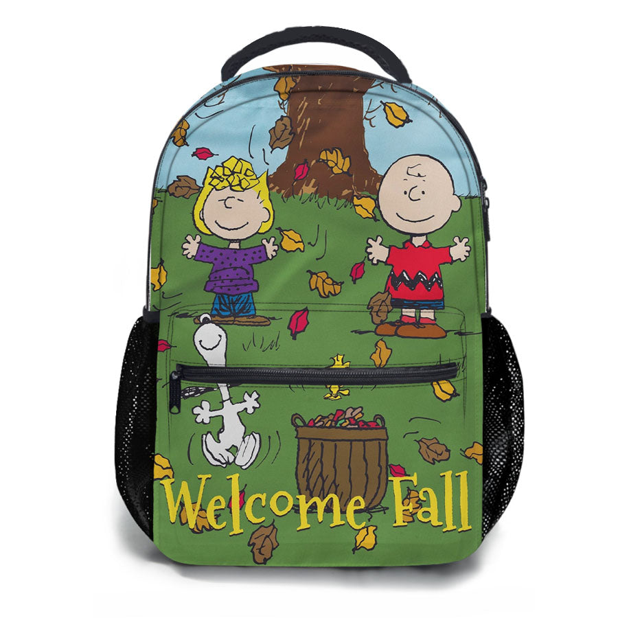 Snoopy Charlie Brown Welcome Fall School Backpacks