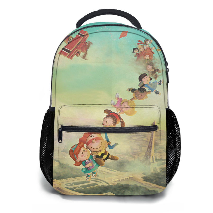 Snoopy Kite At France School Backpacks