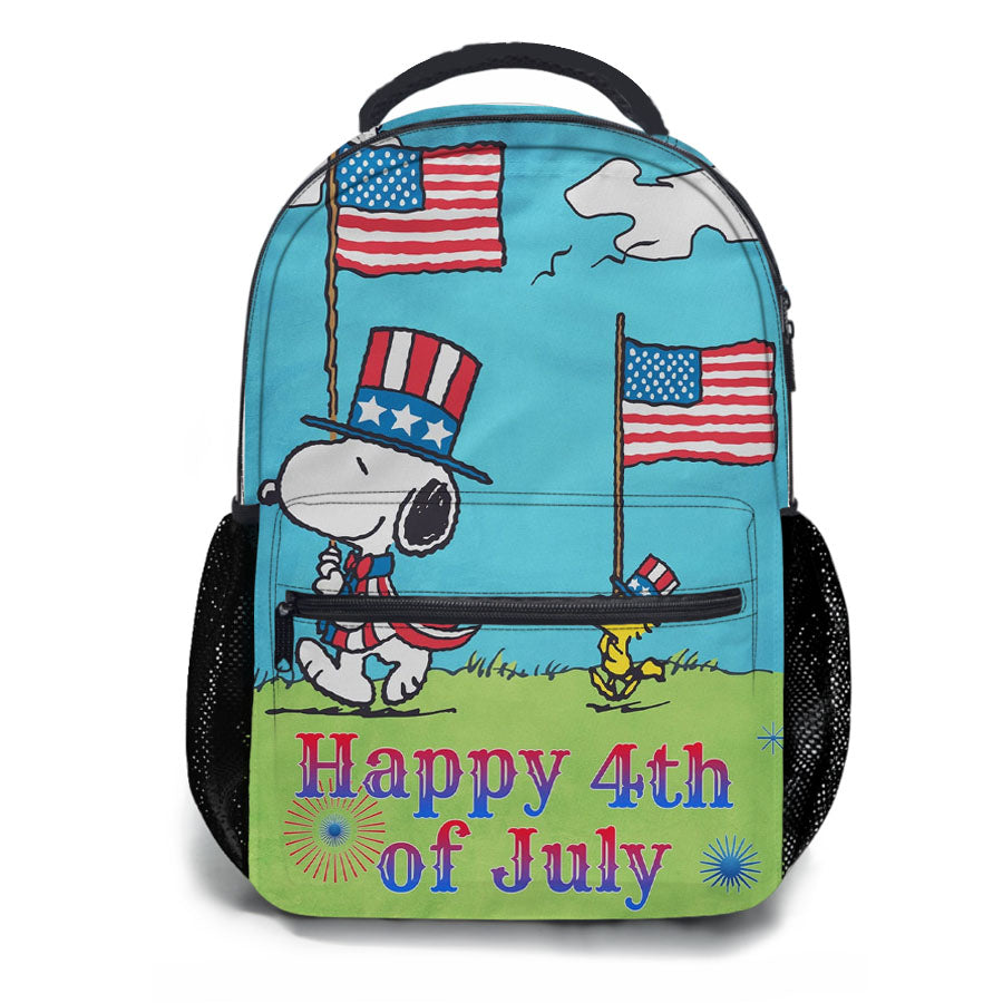 Snoopy Patriotic July 4Th School Backpacks