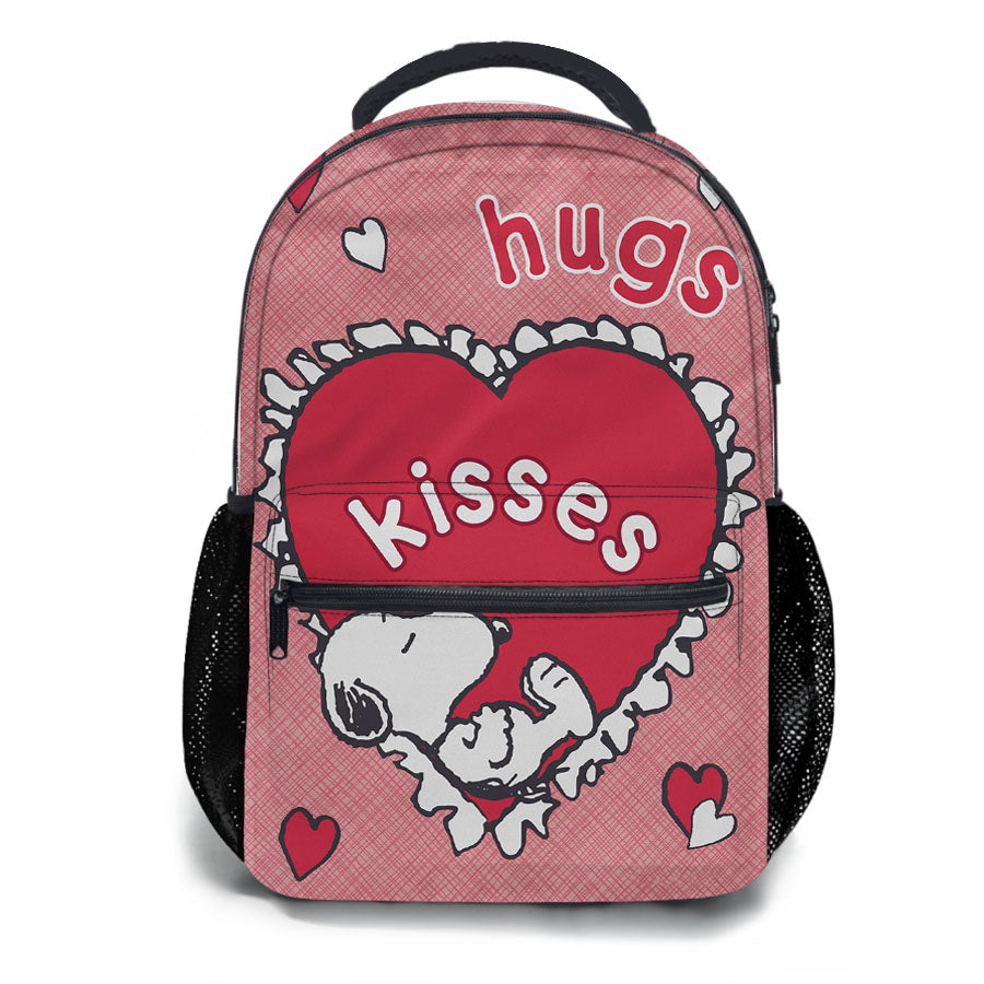 Snoopy Valentine'S Day Heart School Backpacks