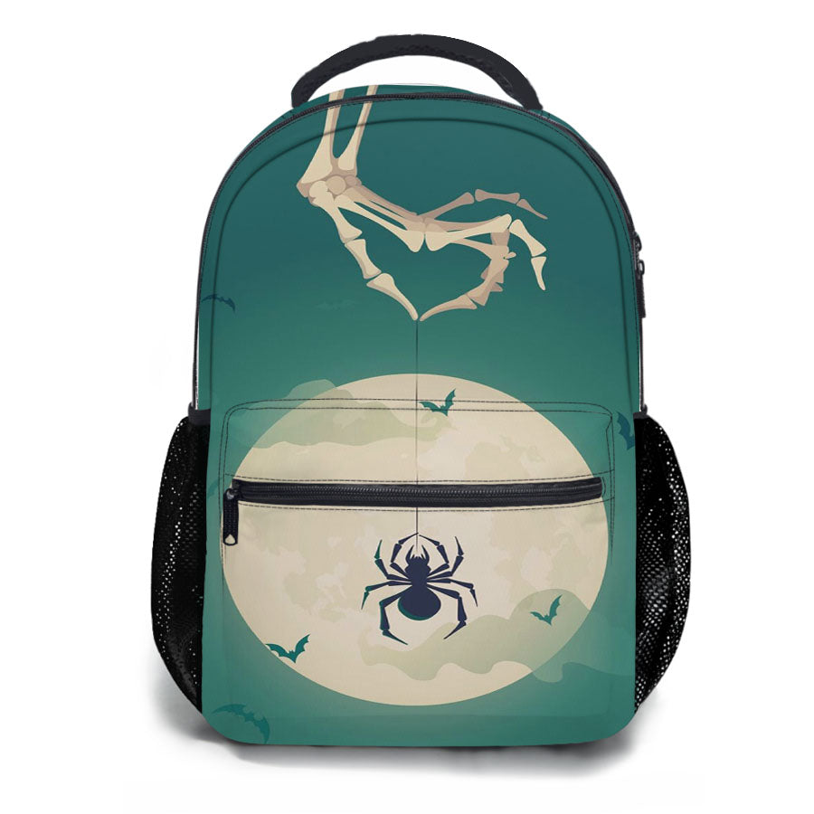 Spider Skull Hand School Backpacks