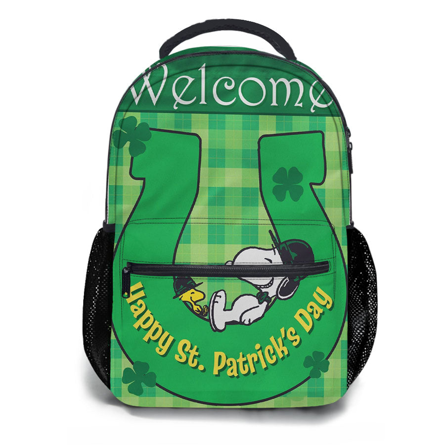 St Patricks Day Snoopy School Backpacks