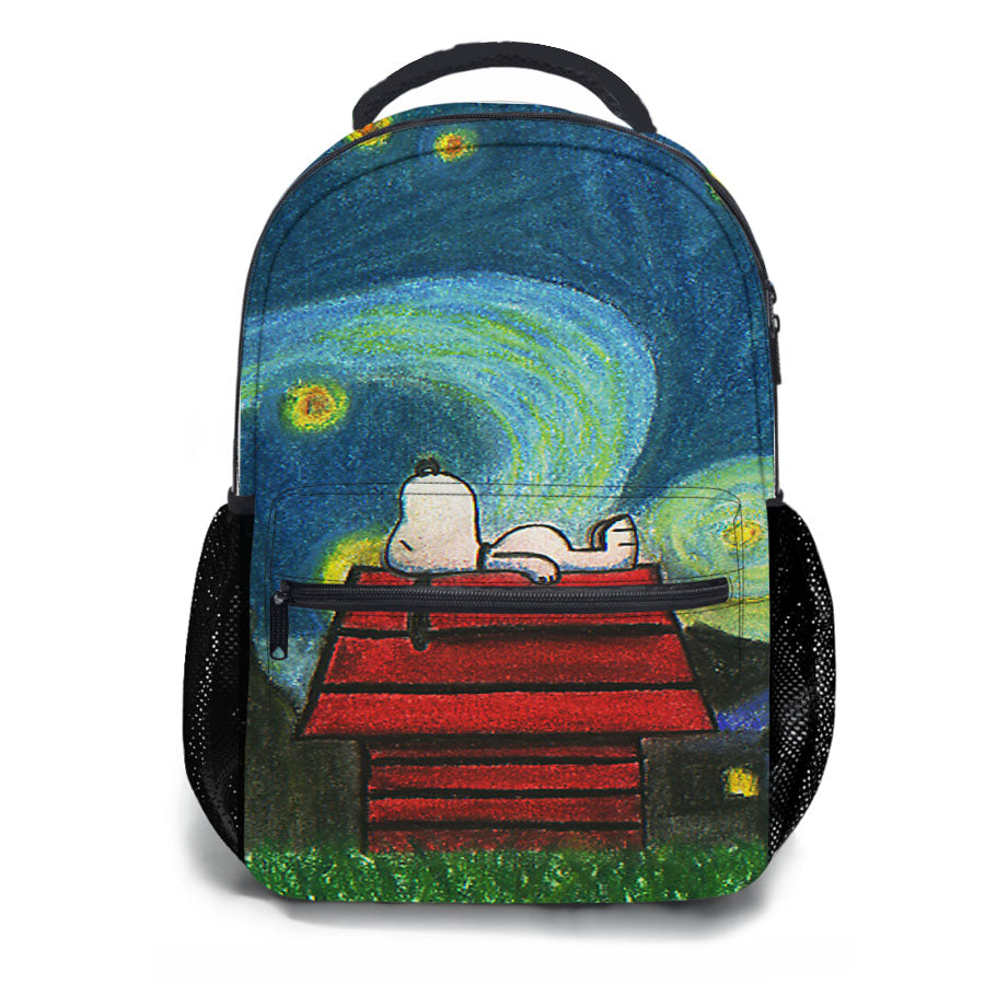 Starry Night Snoopy School Backpacks