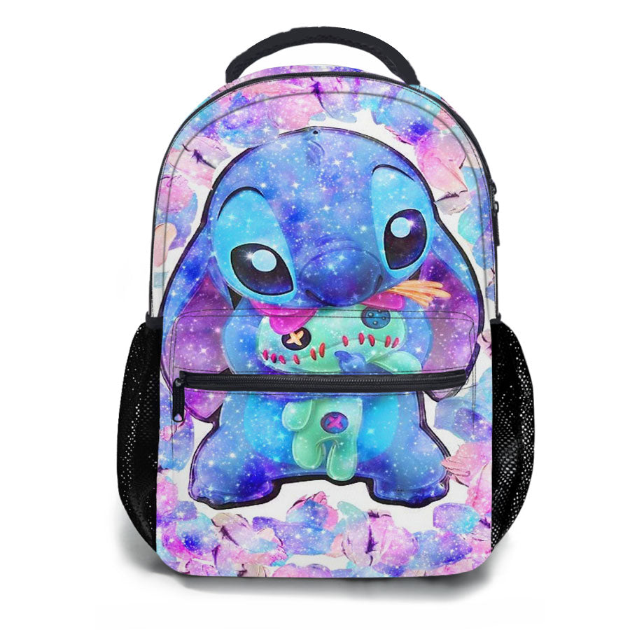 Stitch Hug Scrump Glitter School Backpacks