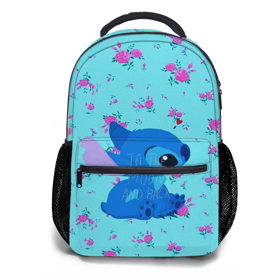 Stitch To The Moon And Back School Backpacks