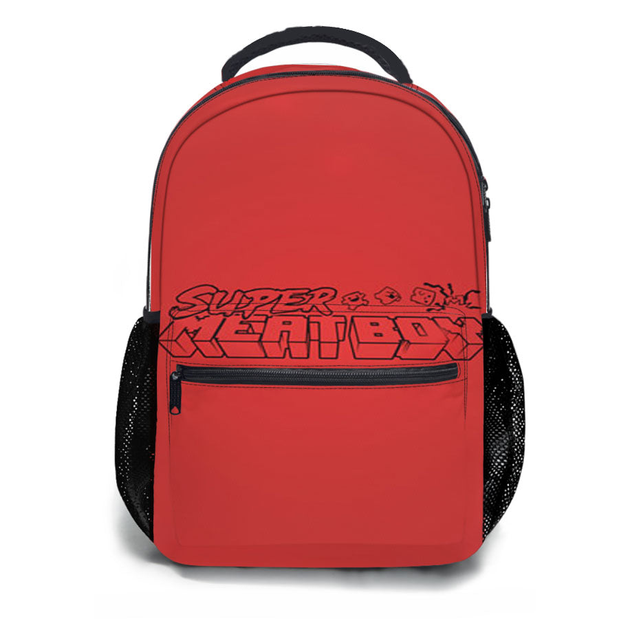 Super Meat Boy Text School Backpacks
