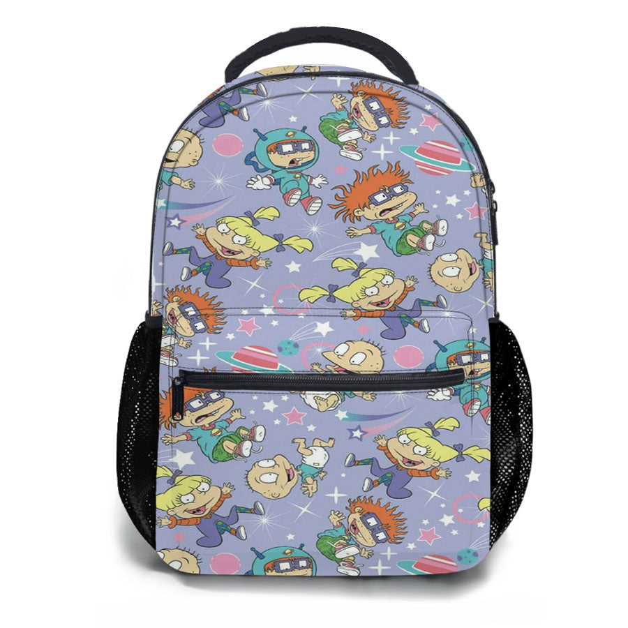 The Rugrats Pattern Acid Galaxy School Backpacks