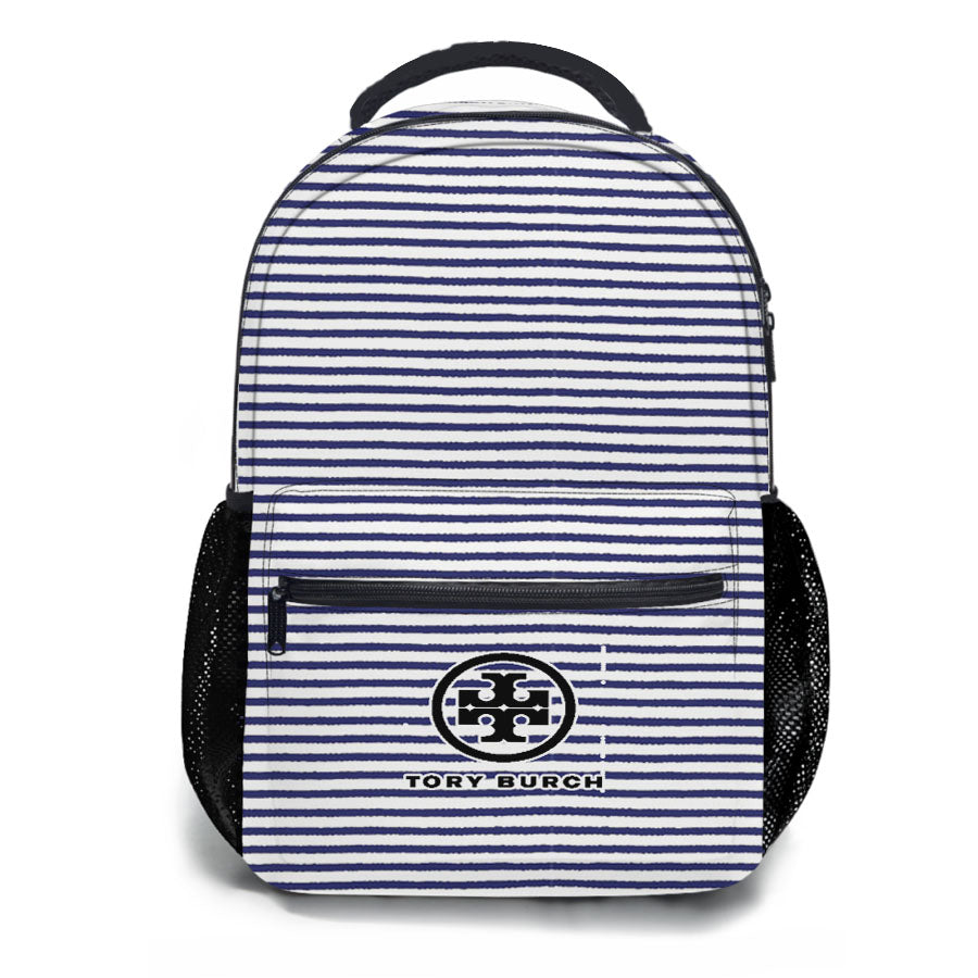 Tory Burch Blue White Wallpaper School Backpacks