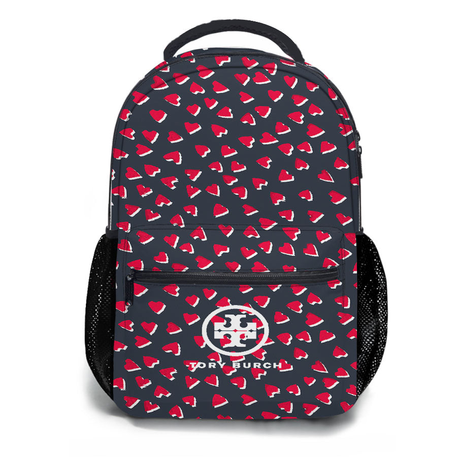 Tory Burch Valentine Days Heart Pattern Wallpaper School Backpacks