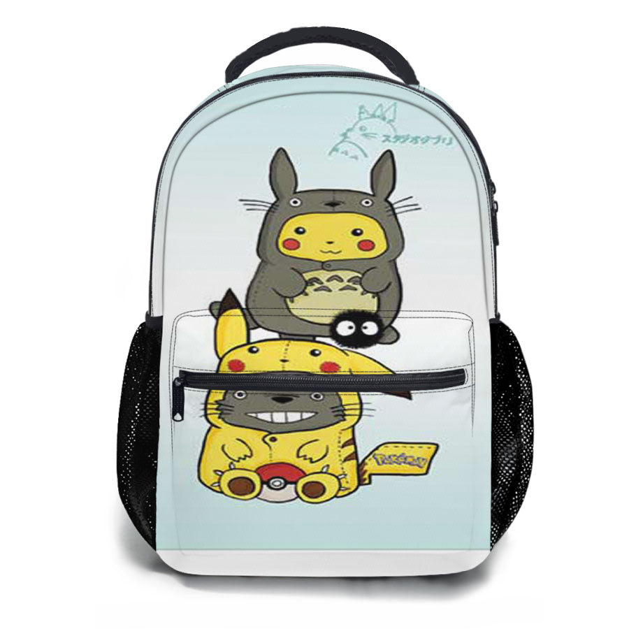 Totoro Pikachu School Backpacks