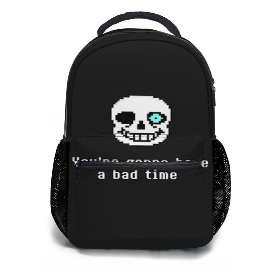 Undertale Sans Bad Time Quotes School Backpacks