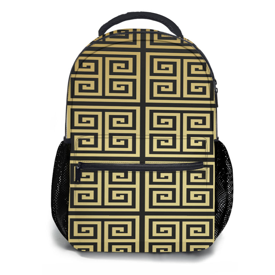 Versace Gold Pattern School Backpacks
