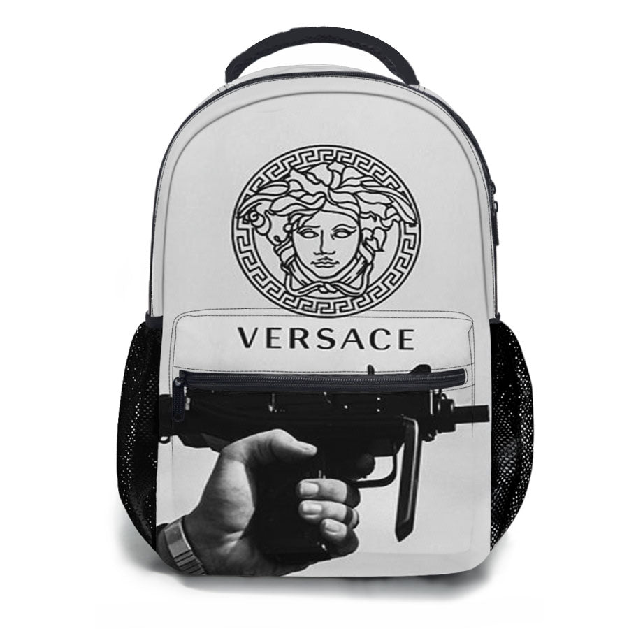 Versace Logo Gun School Backpacks