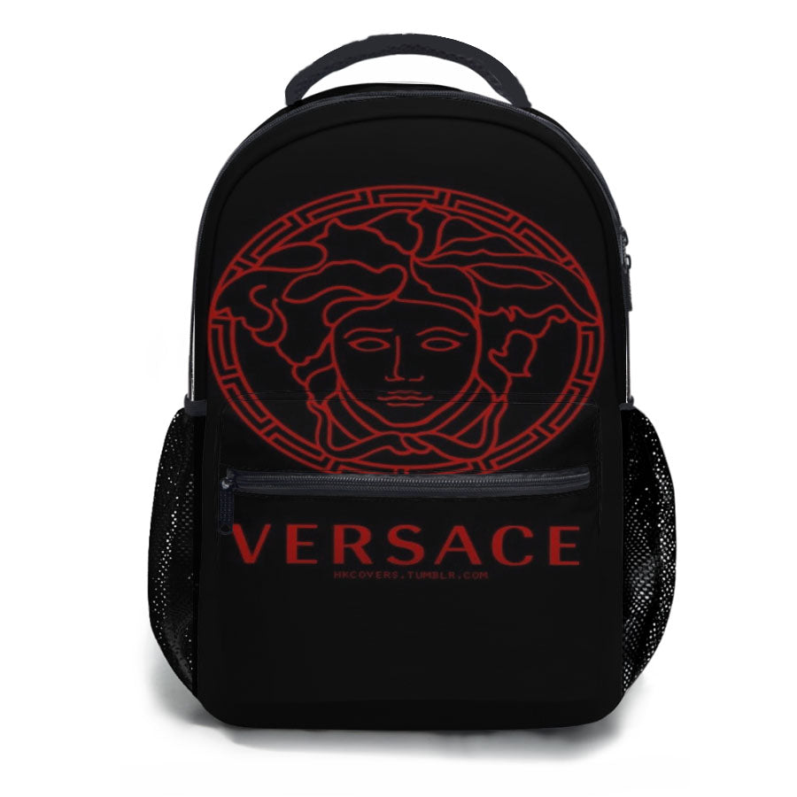 Versace Red Pattern School Backpacks