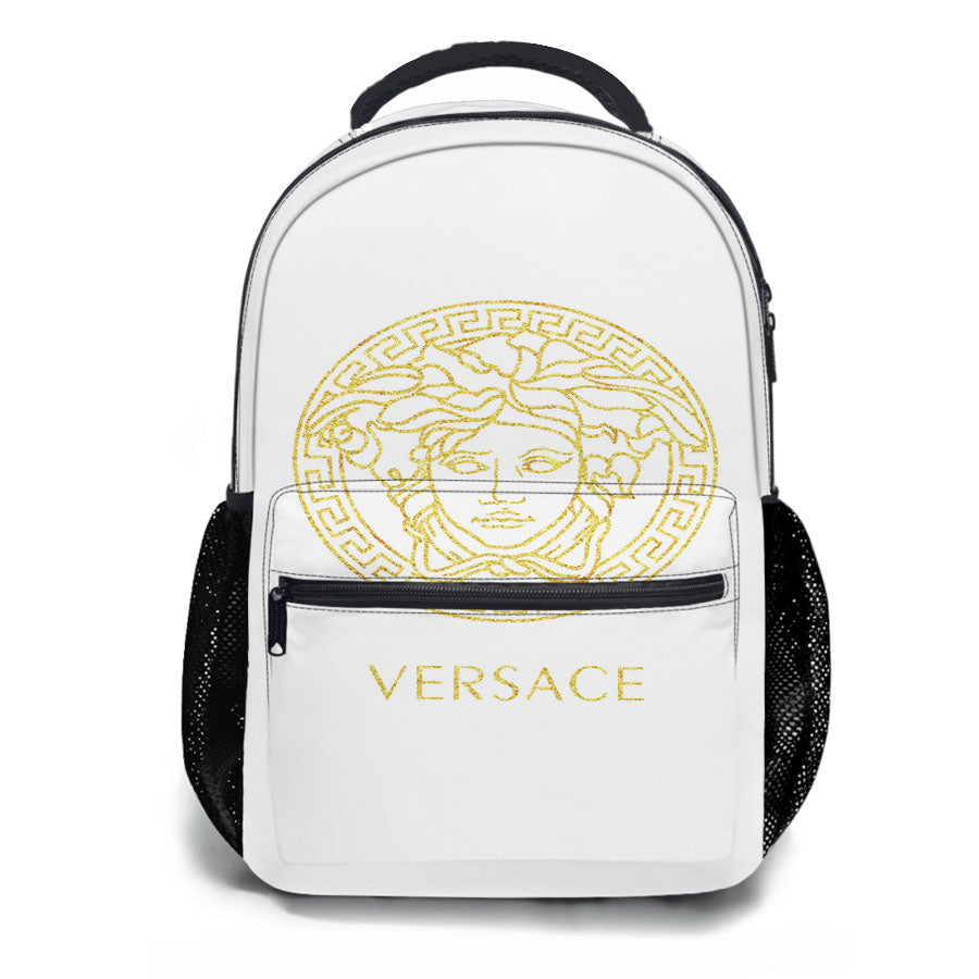 Versace White Gold School Backpacks