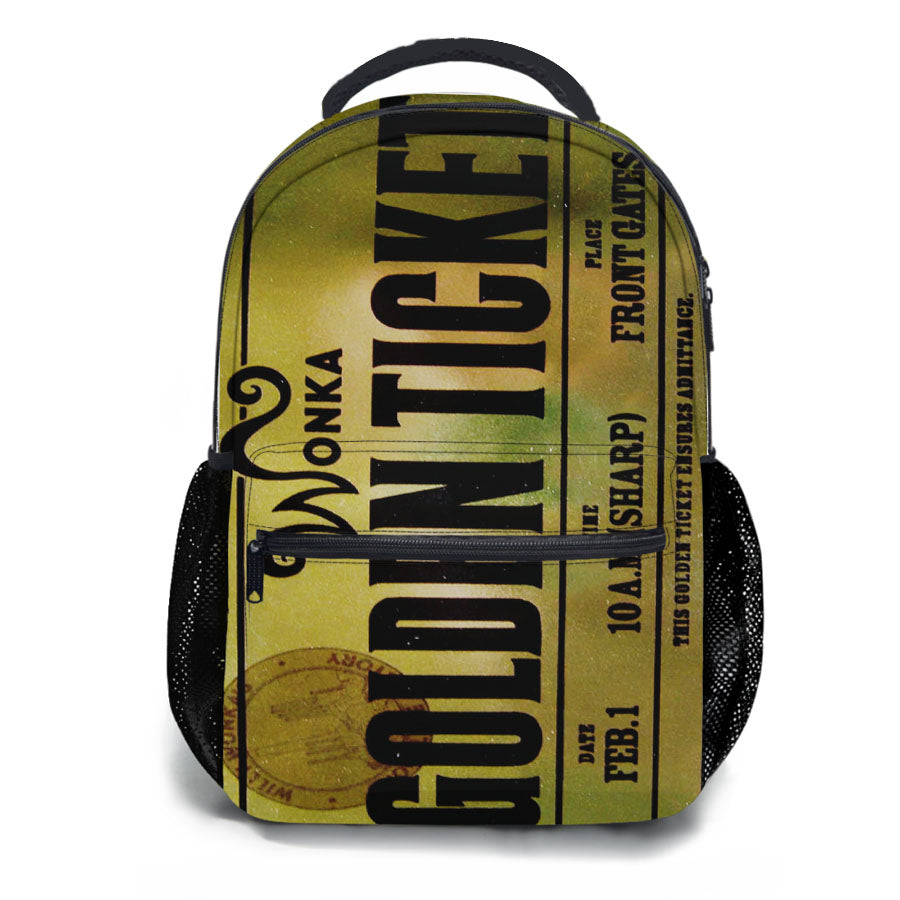 Willy Wonka Golden Ticket 2 School Backpacks