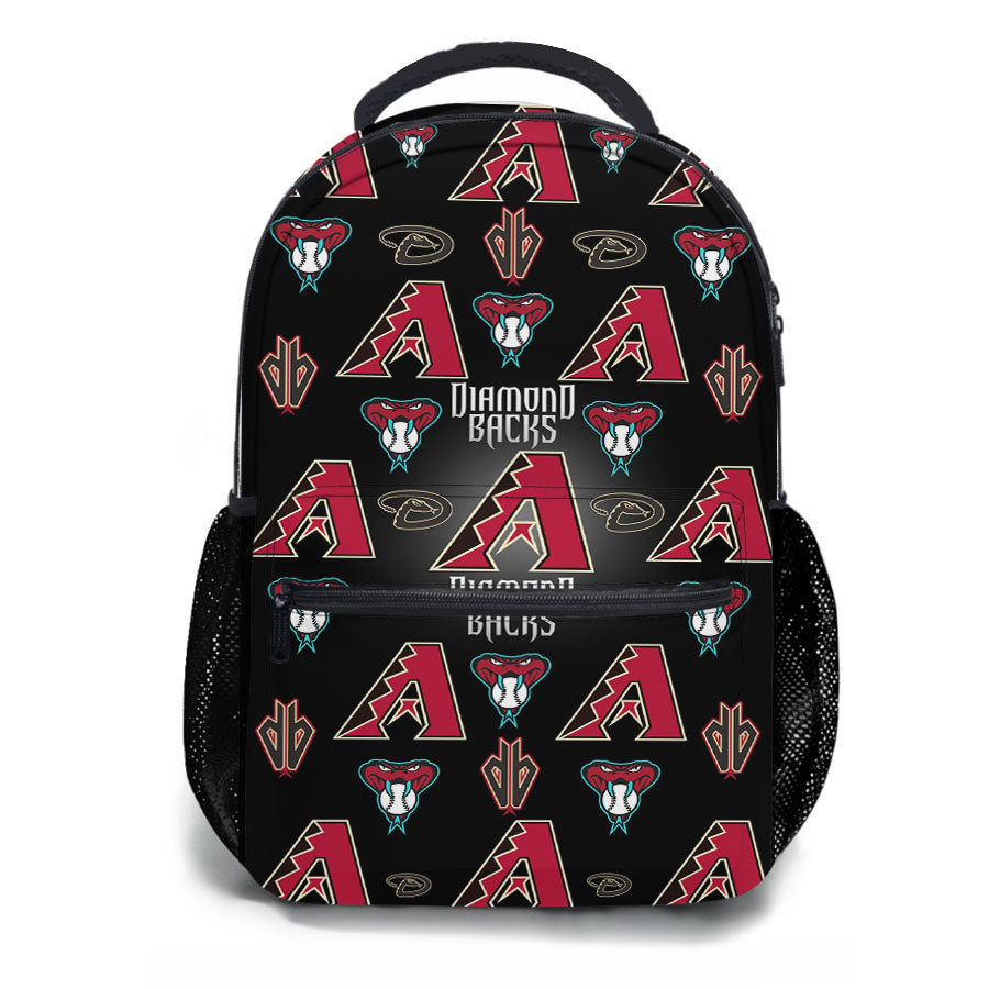 Arizona Diamondbacks Logo Pattern Black School Backpacks
