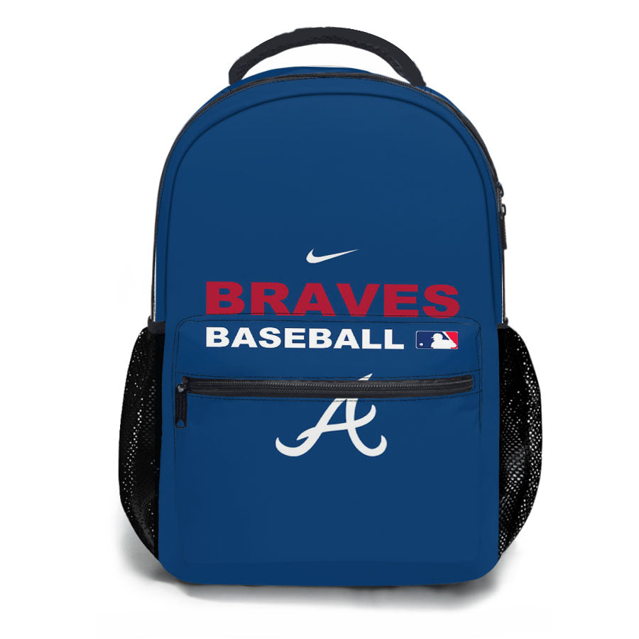 Atlanta Braves Backgrounds School Backpacks