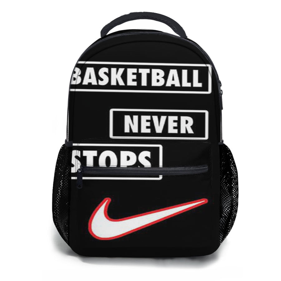 Basketball Never Stops Stagger School Backpacks