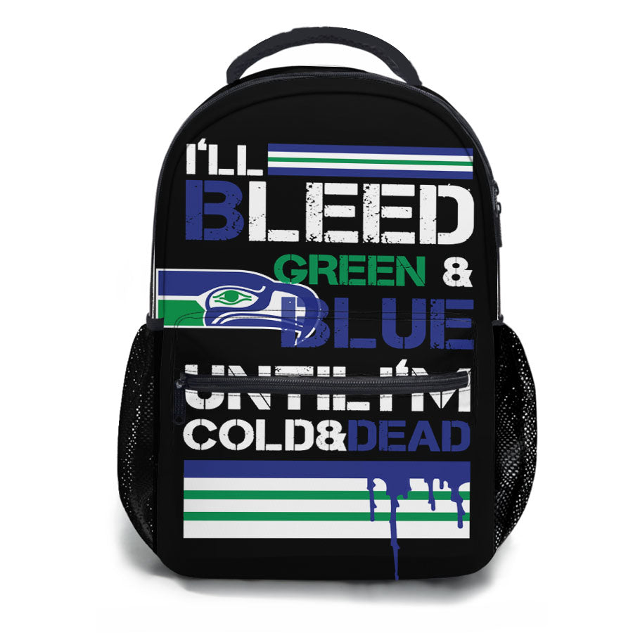 Bleed Green And Blue Seattle Seahawks School Backpacks