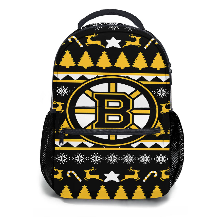 Boston Bruins Christmas Sweater School Backpacks