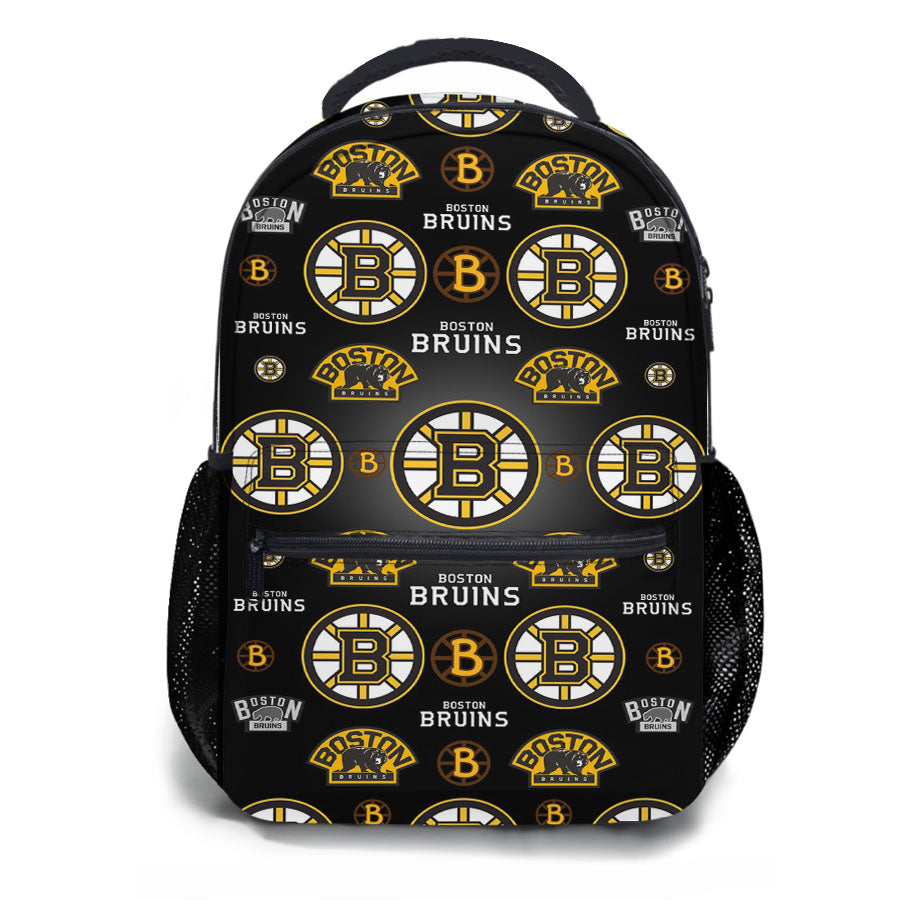 Boston Bruins Logo Pattern Black School Backpacks