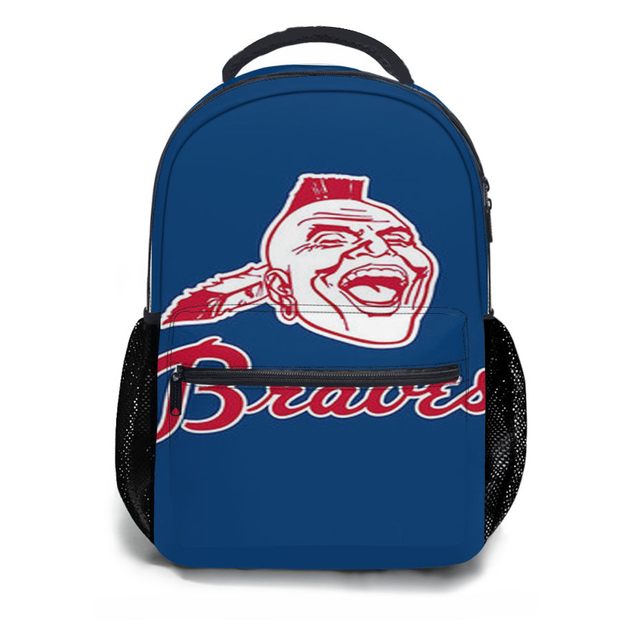 Braves Baseball Logo Blue School Backpacks