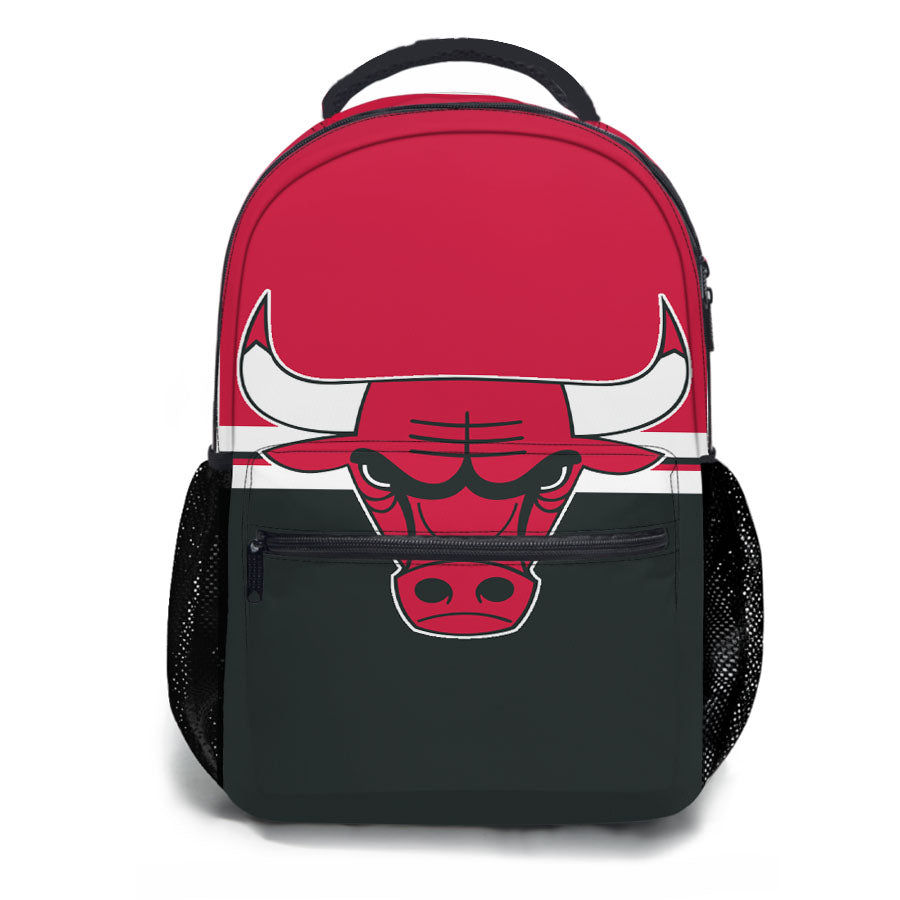 Chicago Bulls Logo Red Bla School Backpacks