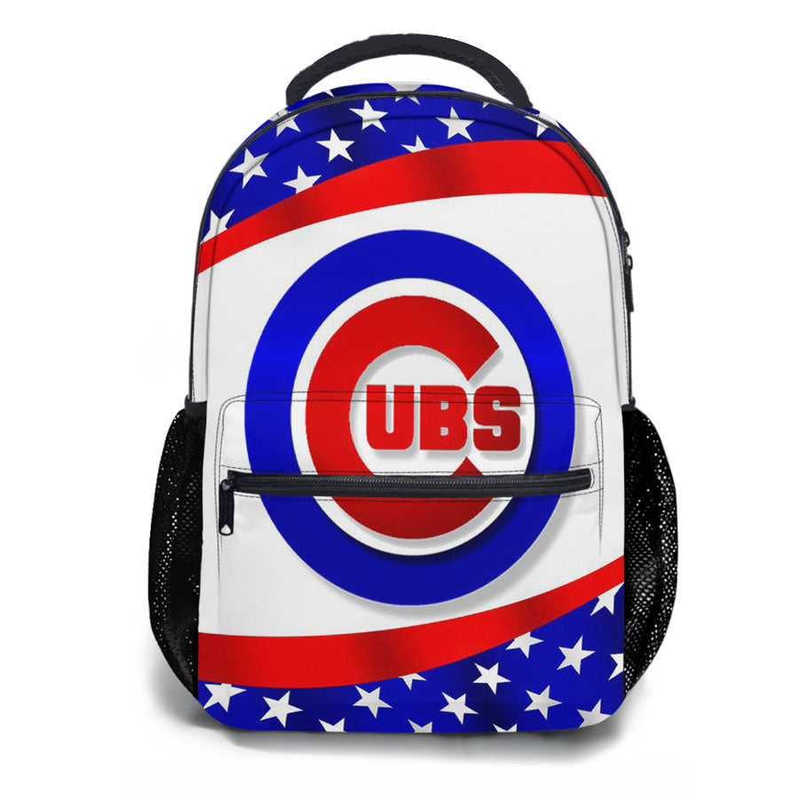 Chicago Cubs American Flag Pattern School Backpacks