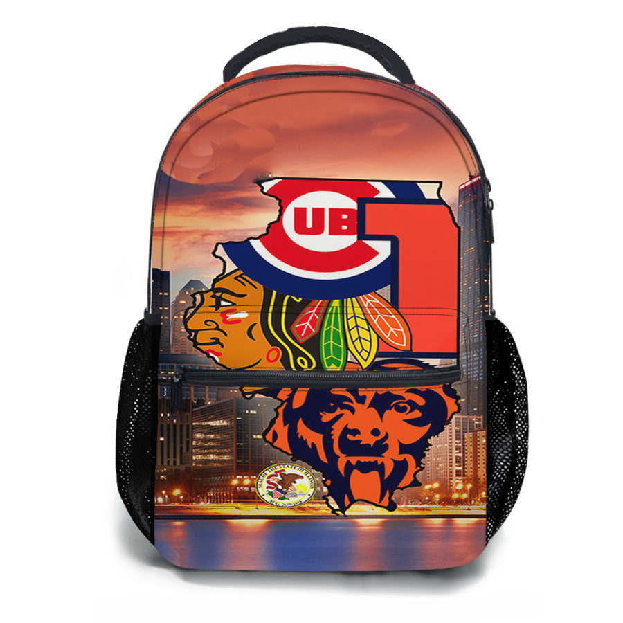 Chicago Cubs Bears Blackhawks 1 School Backpacks