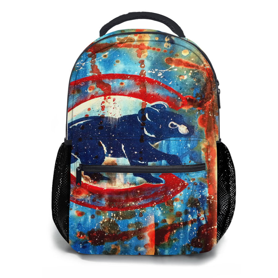 Chicago Cubs Brushes Splatter Art School Backpacks